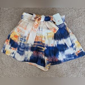 L'Atiste Vibrant High Waist Tie-Dye Shorts